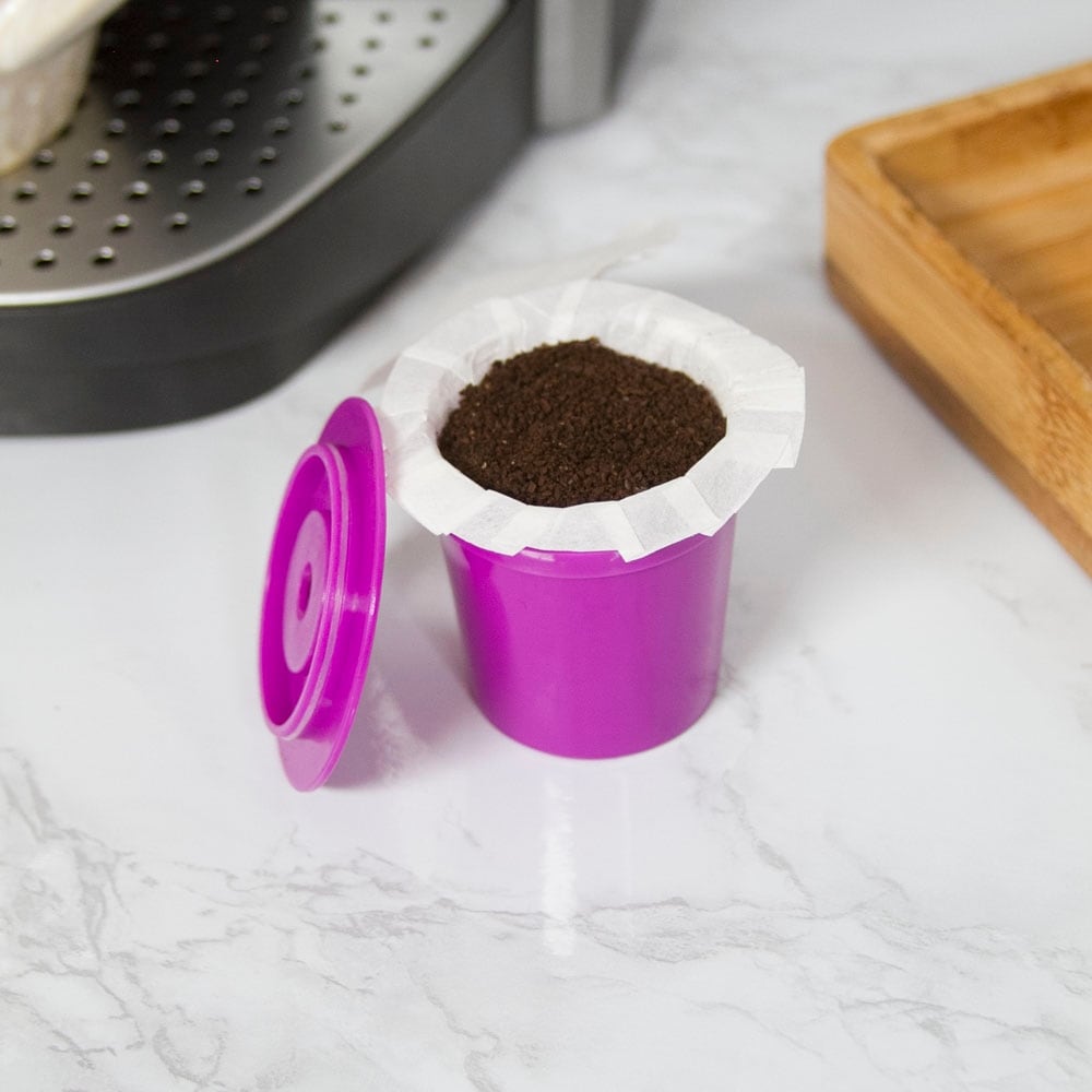 Perfect Pod EZ Cup 2.0 Reusable K Cup Starter Kit 175 Disposable Paper K Cup Coffee Filters Pink